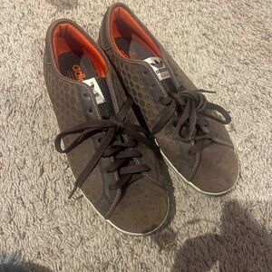 Adidas Men's Dark Brown and Orange Sneakers